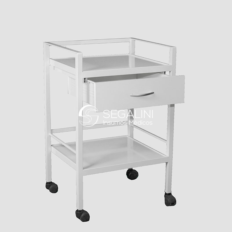 Carrito porta equipos rodante 1 cajón