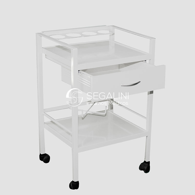 Carrito porta equipos rodante 1 cajón